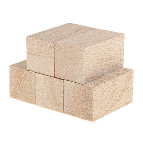 IPOTCH 5 Stück Balsaholz Blöcke Holz Quadrat Blöcke Spielsteine Bastelholz Modellholz Würfel Für Handwerk Basteln - Holz + Holz, 30x30x60mm von IPOTCH