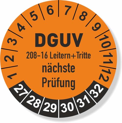 DGUV 208-16 Prüfplaketten 2027 Ø 30 mm: mehrjährig - 250 Stück - aus hochwertiger Haftfolie - Staffelpreise für Businesskunden ab 3, 6, 11 VE von IQM TOOLS