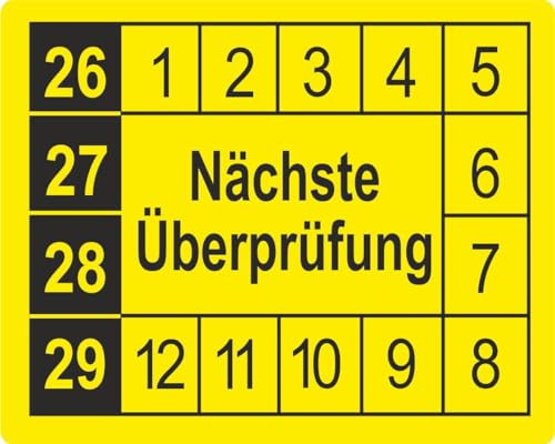 Prüfplaketten ab 2026 - mehrjährig: 12 x 15 mm - 250 Stück - aus hochwertiger Haftfolie - Staffelpreise für Businesskunden ab 3, 6, 11 VE von IQM TOOLS