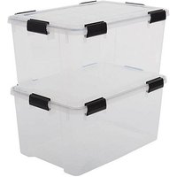 2 IRIS Ohyama Water Proof Aufbewahrungsboxen 2x 50,0 l transparent, schwarz 39,0 x 59,0 x 29,0 cm von IRIS Ohyama