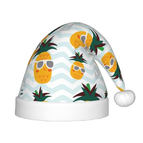 IRSHI Kinder Nikolausmütze - Hell & Bequem Winter Xmas Urlaub Hut - Unisex Samt Weihnachtsmütze Süße Ananas von IRSHI