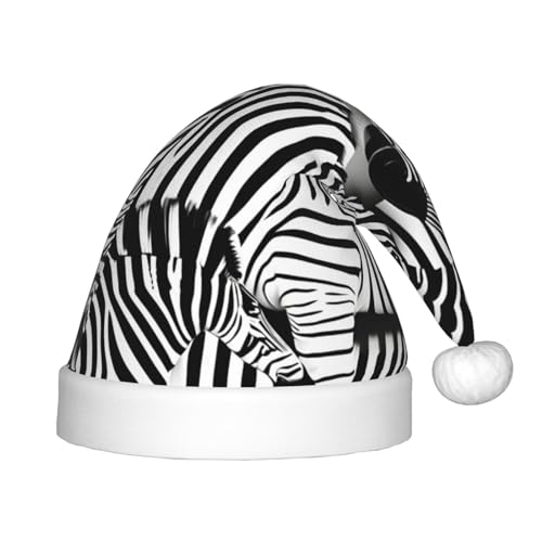 IRSHI Kinder Nikolausmütze - Hell & Bequem Winter Xmas Urlaub Hut - Unisex Samt Weihnachtsmütze Zebra von IRSHI