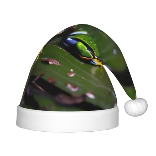 IRSHI Peace Tree Frogs Kinder-Weihnachtsmannmütze, Uni, Weihnachtsdruck für Kinder, perfekte Weihnachtsfeiertage für die Weihnachtszeit von IRSHI