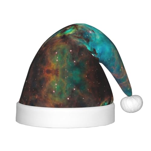 IRSHI Universe Galaxy Space Kinder Weihnachtsmannmütze, Uni, Weihnachtsdruck Kappe für Kinder – perfekte Weihnachtsfeiertage für die Weihnachtszeit von IRSHI