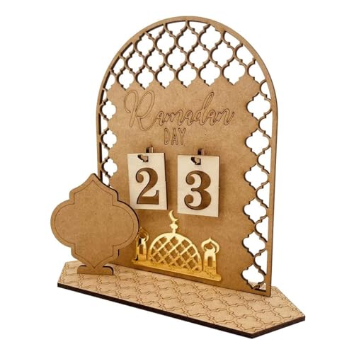 Ramadan Kalender Countdown aus Holz: Eid Mubarak Kalender 30 Tage Countdown - DIY Ramadan Dekorationen Countdown-Kalender für Zuhause - Rustikaler Adventskalender Ramadan Geschenk für Kinder (Stil A) von IRWOY