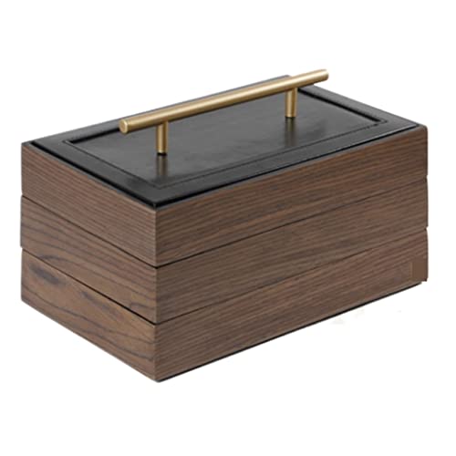 IRYZE Schmuckbox Schmuckkästchen Schmuckschatulle Schmuckschatulle Aus Holz Mit Griff 3-lagige Schmuck-Organizer-Tragetaschen Schmuckkasten Schmuckkoffer von IRYZE