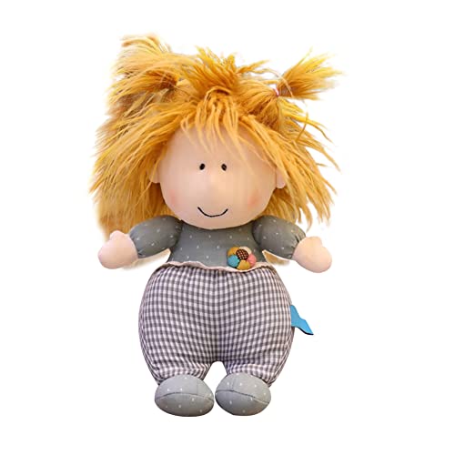 ISAKEN 30cm Niedliche Weiche Stoffpuppe Kuschelpuppe Babypuppe Weiche Puppe mit Kleidung und Haaren, Kinder Gefüllte Puppen Textilpuppen Plüsch Stofftier Spielzeug Geschenk für Mädchen Baby von ISAKEN