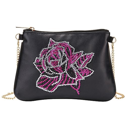 ISAKEN 5D Diamond Painting Handtasche DIY Diamond Art Painting Cross-Body Tasche mit Kette, Diamant Malerei Umhängetasche PU-Leder Handtasche Geschenk für Mädchen Frauen von ISAKEN