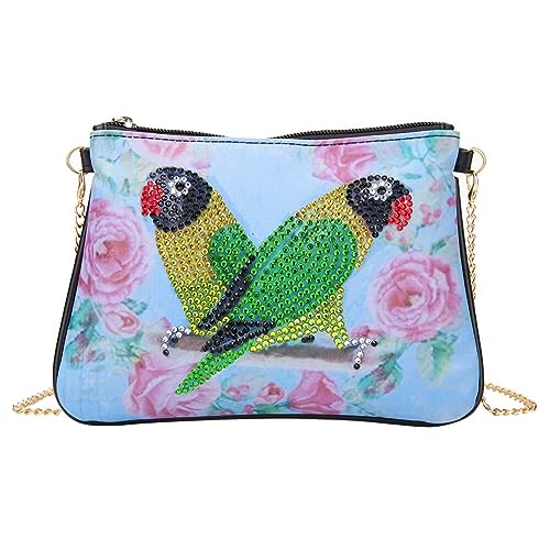 ISAKEN 5D Diamond Painting Handtasche DIY Diamond Art Painting Cross-Body Tasche mit Kette, Diamant Malerei Umhängetasche PU-Leder Handtasche Geschenk für Mädchen Frauen von ISAKEN