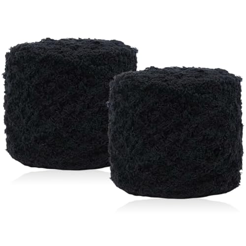 ISAKEN Anfänger Strickgarn, 2 Rolle Korallenfarbenes Fleece Garn Sanfte Strickwolle DIY Decken und Schals Handgewebtes Garn Set für Gehäkelte Pullover Decke von ISAKEN