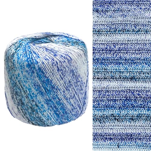 ISAKEN Baumwollgarn, Weiches Farbenfrohes Garn DIY Häkelgarn Baumwolle 125M Länge DIY Handmade Cotton Yarn Premium Garn für Heimarbeiten Basteln und Dekorieren von ISAKEN