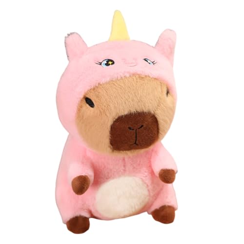 ISAKEN Gefüllte Capybara Puppe, Capybara Plüsch Kuscheltier mit Abnehmbarem Tierische Kleidung 30cm Cartoon Stofftier Schmusetie für Home Party Weihnachten Urlaub von ISAKEN