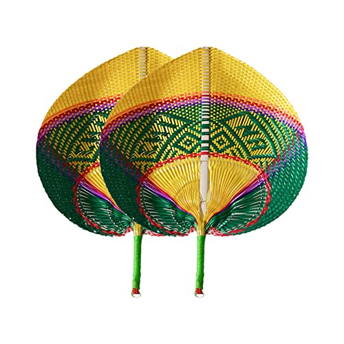 ISAKEN Handfächer Herzförmiger Bambusfächer, Bambus Fan Handgefertigter Fächer Handfächer Kühlventilator DIY Pfirsichförmigen Bambusfächer für Sommer, Strand, Party, Hochzeit von ISAKEN