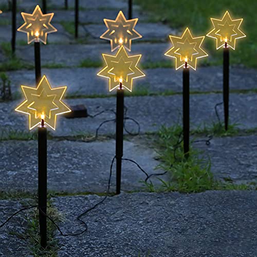 ISAKEN LED Solarleuchten Schneemann Figur Solar Gartenstecker Weihnachten Beleuchtet Beleuchtung Garten Solarlampen Weihnachtsdeko Lampe für Silvester Außen Outdoor Rasen Terrassen Deko von ISAKEN