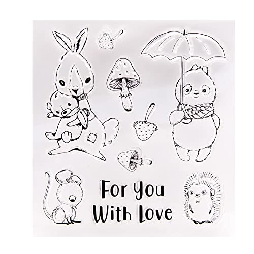 ISAKEN Stempel Ostern Frühling Silikonstempel Ostern Silikon Stempel DIY Transparente Briefmarke Schneiden Schablonen für Kartenherstellung DIY Scrapbooking Album Deko von ISAKEN