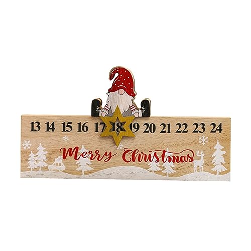 ISAKEN Weihnachtskalender aus Holz, 2023 Adventskalender Countdown Kalender Ornamenten Baumschmuck Weihnachtsdeko Für Festliche Home Christmas Party Kinder Geschenk von ISAKEN