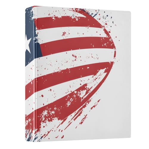 American Rugby Independence Day Ringbuch mit 3 Ringen, 3,8 cm, runder Ringbuch, Sichtbuch, hält 200 Dokumente, für Zuhause, Schule, Büro von ISAOA