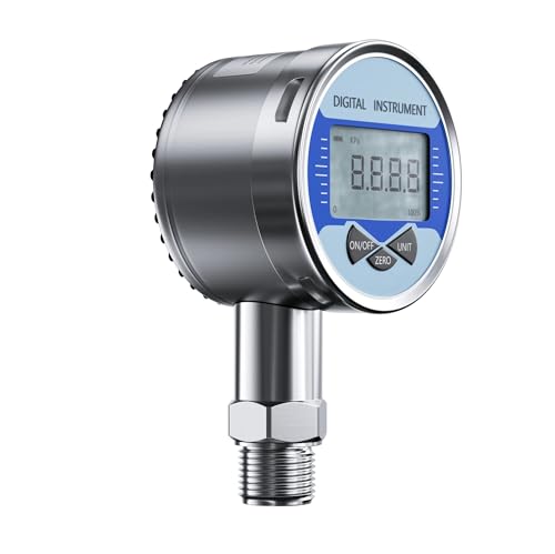 ISIRYK LCD-Display-Manometer 0-10KPa 0-100KPa Hydraulisches Manometer M20 * 1,5 G1/2 Hochdruckmessgerät 0,5% LCD-Display Digitales Manometer Industrie-Druckmessgerät(M20-1.5,-0.1MPa-1.6MPa) von ISIRYK