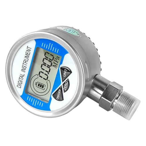 ISIRYK LCD-Display-Manometer Digitalanzeige Hydraulikdruckmessgerät Hochpräzises Mpa-Bar-Kpa-PSI-60-mm-Radial-Flüssigkeitsmanometer Industrie-Druckmessgerät(G1-2,-60KPa-60KPa) von ISIRYK