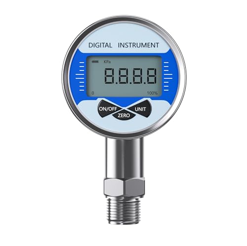 ISIRYK LCD-Display-Manometer Digitales Manometer M20 * 1,5 G1/4 LCD-Display Druckmessgerät 0-4Mpa 0-100KPa 0-250KPa Druckmanometer-Lehre Industrie-Druckmessgerät(G1-2,0-100KPa) von ISIRYK