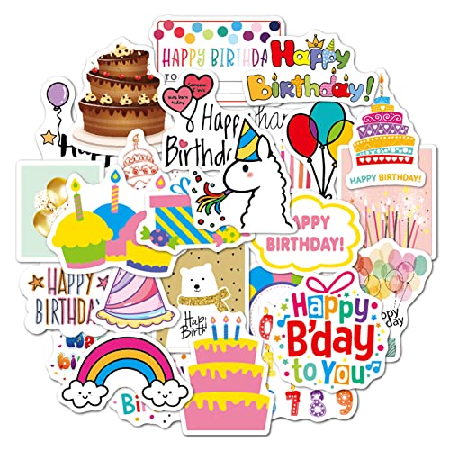 ISOI 54 Stück Aufkleber Geburtstag Kinder, Geburtstag Sticker Set, Sticker Kinder Sticker Scrapbooking, Aufkleber Sticker Happy Birthday für Geburtstagskarten, Gästebuch, Fotoalbum, Geschenke von ISOI