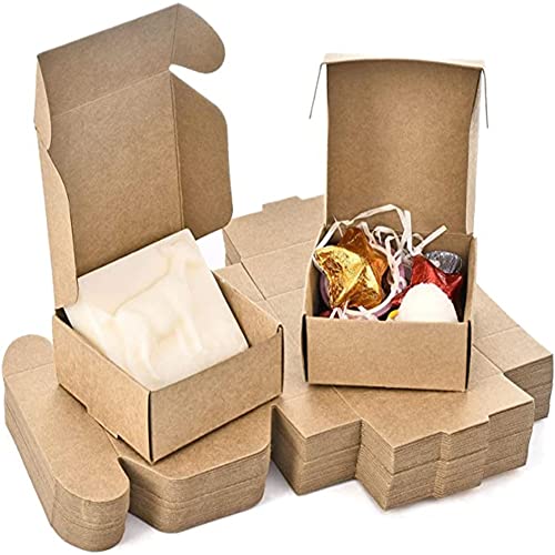 OmeHoin 50 stücke Quadratische Kraftpapier Box Starke Wiederverwendbare Montieren Schmuck Kerzen Seifen Verpackung Karton Für Hochzeitsfest Partys 7,5x7,5x3cm von OmeHoin