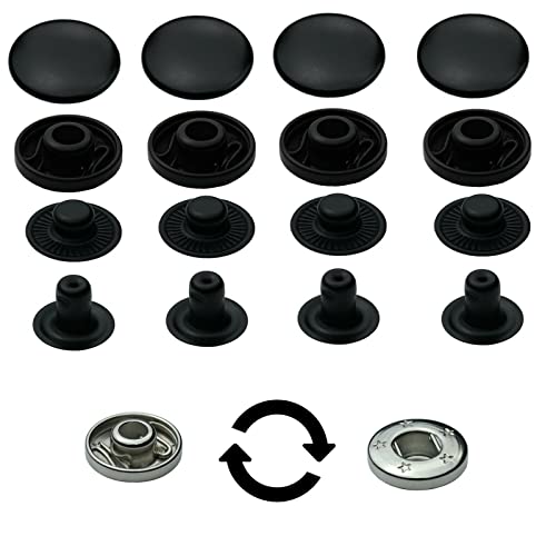 15 mm Druckknöpfe S-Feder Buttons, S-Feder-Snaps, Messing, rostfrei, vierteilig Metallknöpfe nähfrei (5 Stück) von ISTA TOOLS