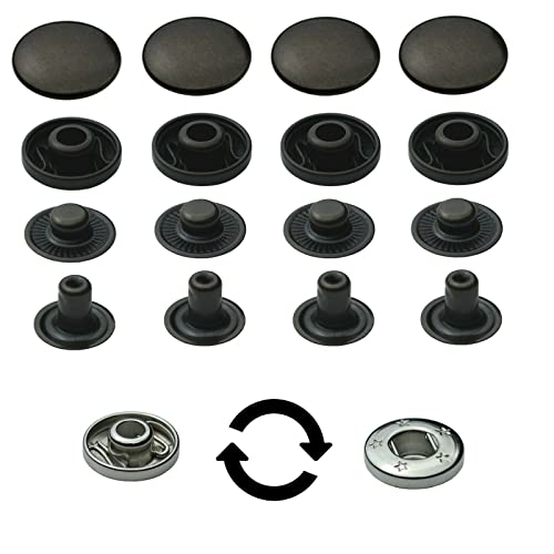 15 mm Druckknöpfe S-Feder Buttons, S-Feder-Snaps, Messing, rostfrei und nickelfrei, vierteilig Metallknöpfe nähfrei (50 Stück) von ISTA TOOLS