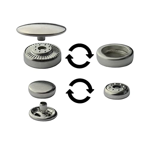 17 mm Ringverschluss Druckknöpfe Ringfederverschluss der neuen Generation, inklusive Werkzeug Snaps Buttons Metallknöpfe rostfreie Knöpfe (50 Stück) von ISTA TOOLS