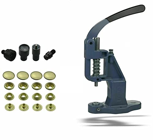 Große Auswahl ISTA TOOLS - Starter Set mit 50 Stück Gelb nickelfrei, 15mm Ring-Feder Rostfrei Druckknöpfe Grundmaterial Messing und nickelfrei -plus mit Hebelpresse -plus Druckknopfwerkzeug von ISTA TOOLS