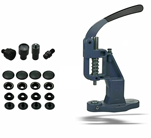 Große Auswahl ISTA TOOLS - Starter Set mit 50 Stück Schwarz oxidiert, 15mm Ring-Feder Rostfrei Druckknöpfe Grundmaterial Messing und nickelfrei -plus mit Hebelpresse -plus Druckknopfwerkzeug von ISTA TOOLS