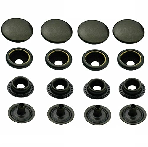 ISTA TOOLS Druckknöpfe Antik Ringfeder, Ring-Feder-Buttons, R-Feder-Snaps, Messing, rostfrei, vierteilig Metallknöpfe (20 Stück - 12,5 mm) von ISTA TOOLS