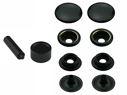 Ringfeder Druckknöpfe + Einschlagstempel, Snaps Buttons Metallknöpfe rostfreie Knöpfe Ringfederverschluss (50 Stück - 12,5 mm) von ISTA TOOLS