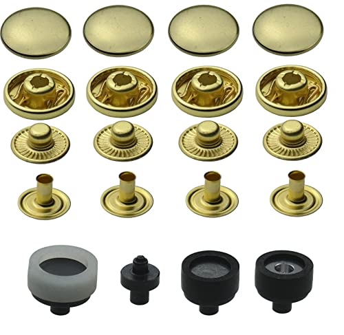 S-Feder Druckknöpfe 12,5 mm + passendes ISTA TOOLS Werkzeug kompatibel mit Prym Vario-Zange, Snaps Buttons Metallknöpfe rostfreie Knöpfe S-Federverschluss (20 Stück) von ISTA TOOLS