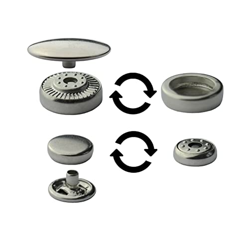 Varianten Druckknopfpresse, Einsatzwerkzeug, Lochpfeife 2 mm, 17mm Set Druckknöpfe, 100, 200, 300, 400, 600 Set Druckknöpfe (100 Set Druckknöpfe) von ISTA TOOLS