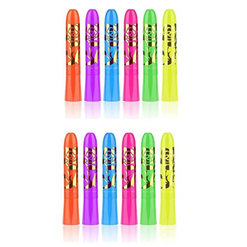 ISTOVO 12 Pack Leuchten in Dem Dunkeln Gesicht Körper Leuchte Stäbe Lackieren Marker Make-Up Schminken Sets, für Halloween und Partys von ISTOVO