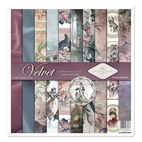 ITD Collection Decoupage Papier Set Scrapbooking Papier 12 x 12 Zoll, 310 x 320 mm, Dekorpapier 30 g/m² - Scrapbook Papier (SLS-067 - Velvet) von ITD Collection