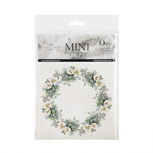 ITD Collection - Kreatives Mini-Reispapier - 14,8 x 14,8 cm (6 Blatt) - Reispapier zum Scrapbooking und Basteln - Mehrfarbig (RSM057) von ITD Collection