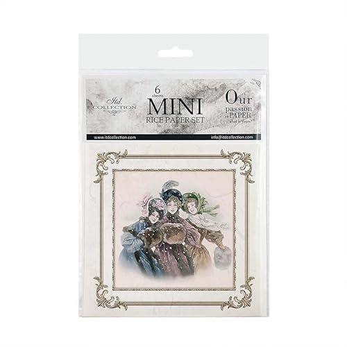 ITD Collection - Kreatives Mini-Reispapier - 14,8 x 14,8 cm (6 Blatt) - Reispapier zum Scrapbooking und Basteln - Mehrfarbig (RSM060) von ITD Collection