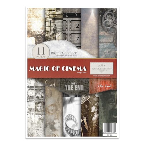 ITD Collection - Reispapier Kreativset A4 Decoupage Rice Paper Sheet 29,7 x 21 cm Serviettentechnik Mehrfarben (Magic of Cinema, RP003) von ITD Collection