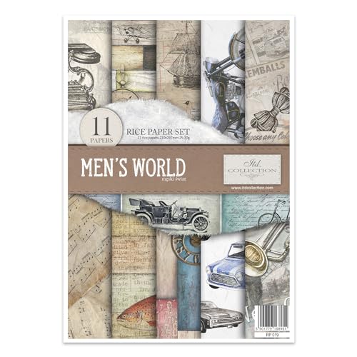 ITD Collection RP019 Reispapier, Men s World, 29,7 x 21 cm von ITD Collection