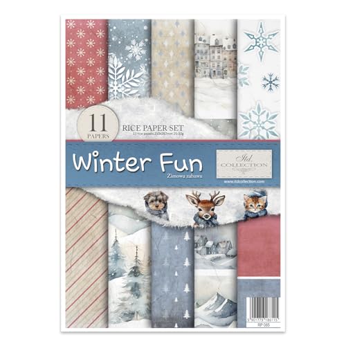 ITD Collection RP065 Reispapier, Winter Fun, 21 x 30 x 0,15 cm von ITD Collection