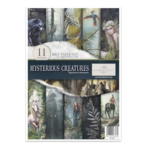 ITD Collection RP066 Reispapier, Mysterious Creatures, 21 x 30 x 0,15 cm von ITD Collection