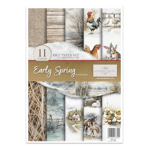 ITD Collection - Reispapier Kreativset A4 Decoupage Rice Paper Sheet 29,7 x 21 cm Serviettentechnik Mehrfarben (RP068 -Early Spring) von ITD Collection