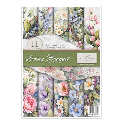 ITD Collection - Reispapier Kreativset A4 Decoupage Rice Paper Sheet 29,7 x 21 cm Serviettentechnik Mehrfarben (RP070 -Spring Bouquet) von ITD Collection