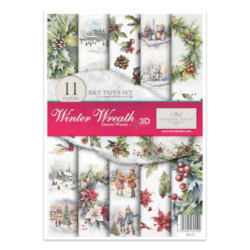 ITD Collection RP073 Decoupage, Winter Wreath, 21 x 30 x 0,15 cm von ITD Collection