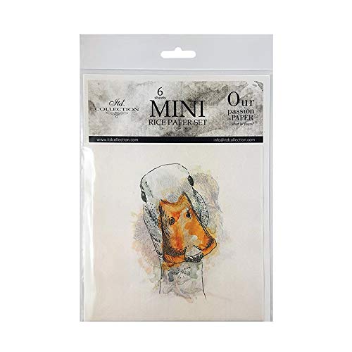 ITD Collection - Mini Reispapier Kreatives Set 14,8 x 14,8 cm (6 Blätter), Decoupage Reispapiere für Basteln, Papier zum Dekoration, Mehrfarbig (RSM002) von ITD Collection