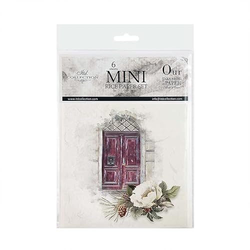 ITD Collection - Mini Reispapier Kreatives Set 14,8 x 14,8 cm (6 Blätter), Decoupage Reispapiere für Scrapbooking und Basteln, Mehrfarbig (RSM065) von ITD Collection