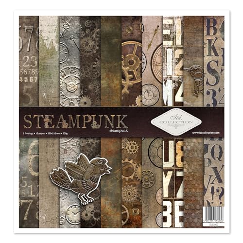 ITD Collection - Scrapbooking- Paket 12x12 inches, Scrapbooking Papier,Dekorpapier, Decoupage, Kartenherstellung, Papiergröße - 310 x 320 mm (SLS-003) (Steampunk) von ITD Collection