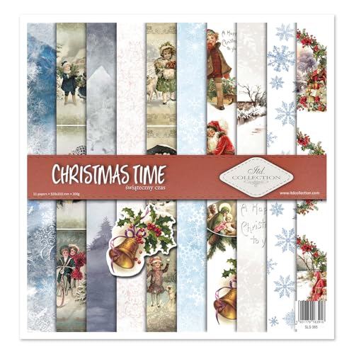 ITD Collection Scrapbooking Paper Set Scrapbooking Papier 12 x 12 Zoll, 310 x 320 mm, Dekorpapier 30 g/m² - Scrapbook Papier (SLS-065 - Christmas Time) von ITD Collection